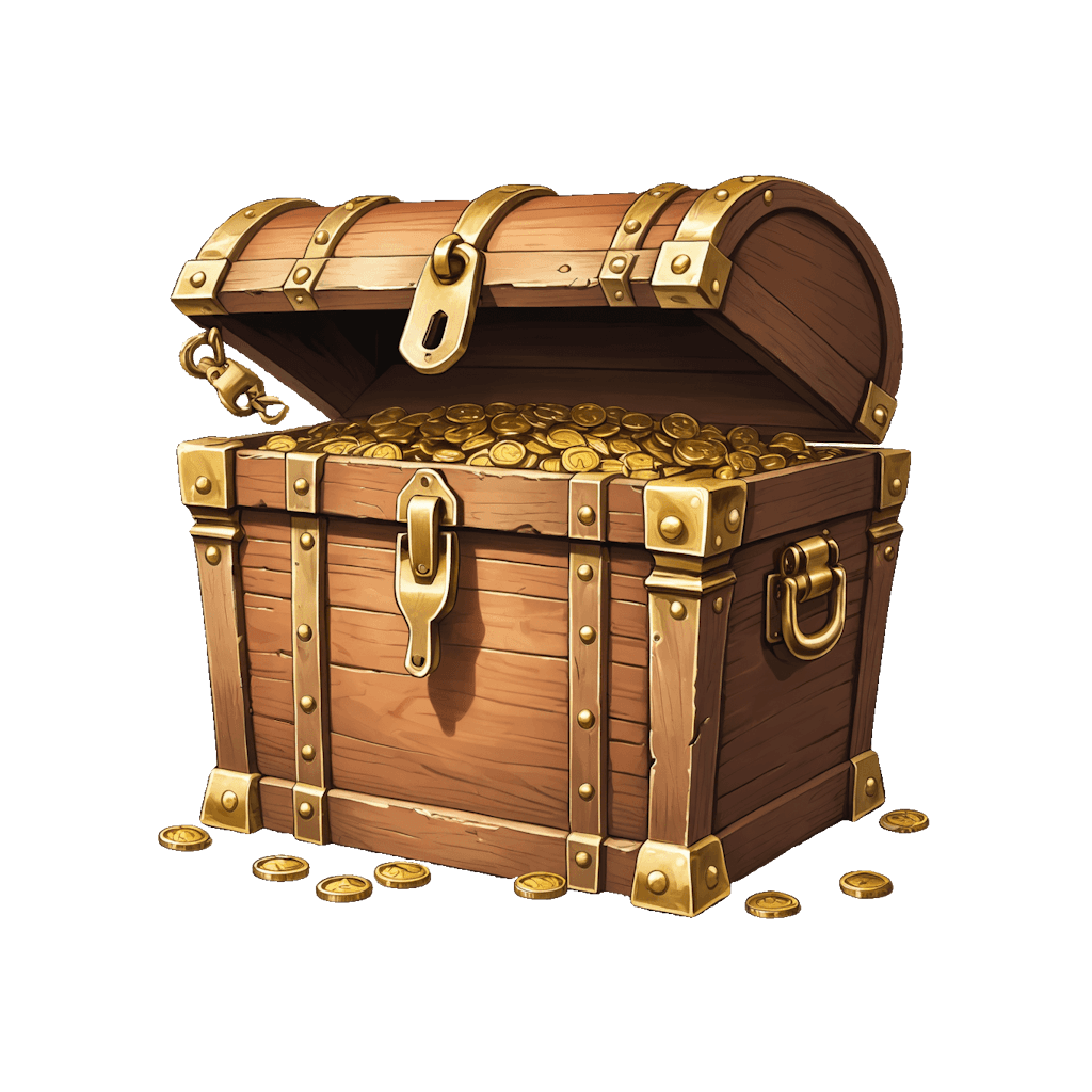 Chest with gold coins